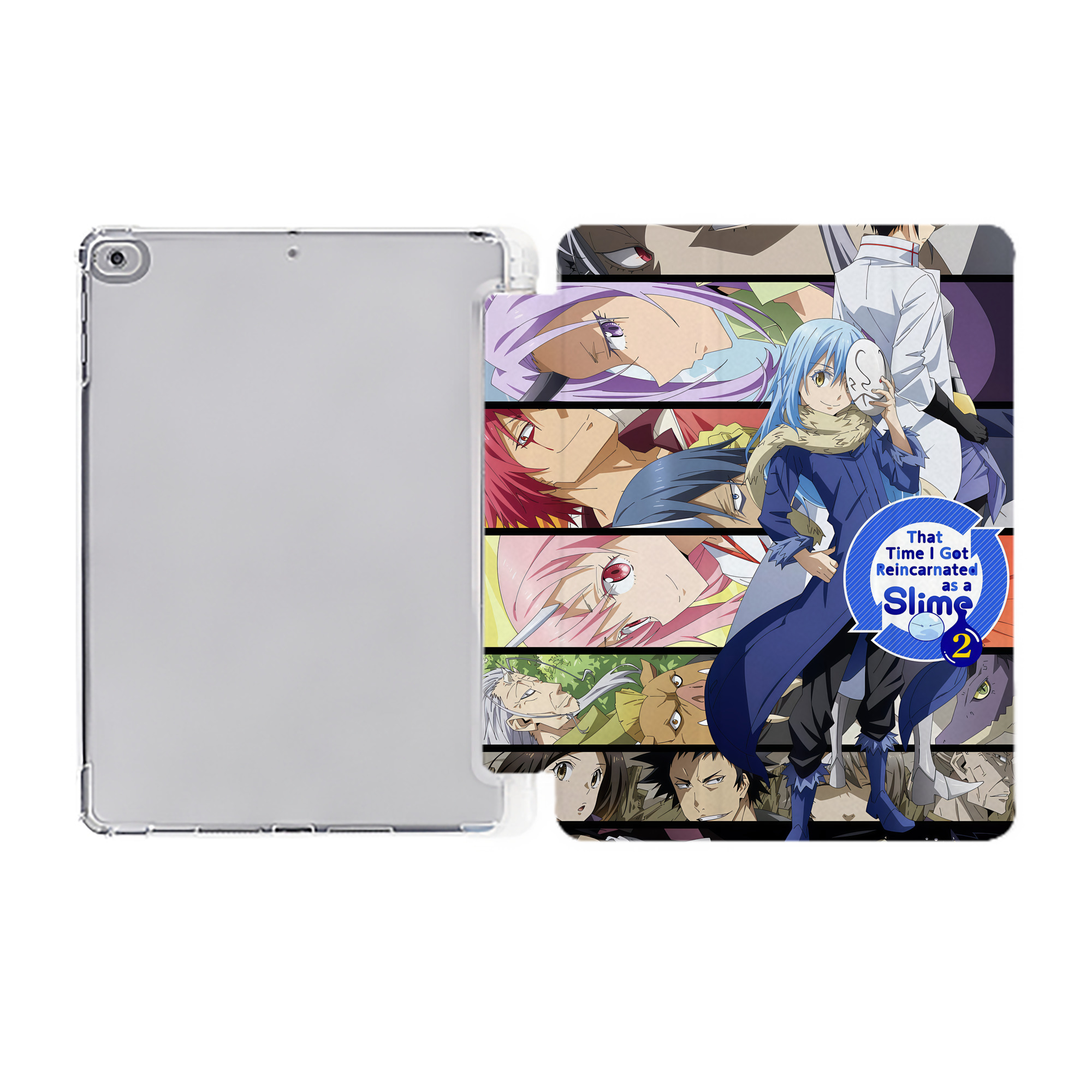 （画像用） 転スラ Regarding Reincarnated to Slime IPad ケース ペン収納付き 三つ折りスタンド PUレザー×シリコン 対応機種9.5/10.5/10.9インチ